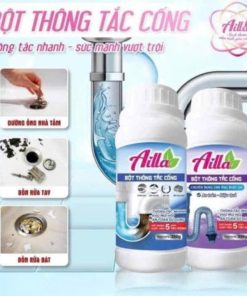 Bột Thông Cống Ailla -Thông Tắc Bồn Cầu -Bồn Rửa Bát -Bồn Rửa Mặt-Ống Thoát Sàn  1 Lọ/250G