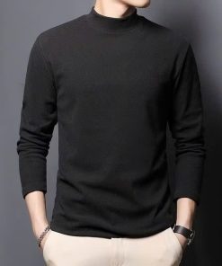 Áo Giữ Nhiệt Nam Dài Tay Lót Nỉ Mềm Mại, Co Giãn 4 Chiều, Cổ Cao 3 Phân, Giữ Ấm Hiệu Quả
