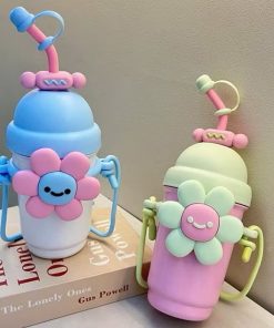 Bình Giữ Nhiệt 700Ml Bông Hoa Cute Có Dây Đeo 0809 - Lady's Passion