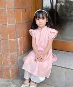 Set Bộ Quần Áo Dài Họa Tiết Hồ Điệp Tay Ngắn Phồng Cho Bé Gái 1-8 Tuổi Dành Cho Bé Gái