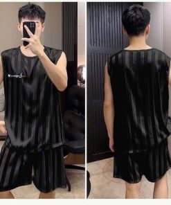 Đồ Bộ Thể Thao, Đồ Bộ Ngủ Băng Lạnh Mùa Hè Mát Thấm Hút Mồ Hôi Tốt Phiên Bản Rộng Rãi Bdn063