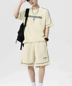 Bộ Đồ Mặc Nhà Bonrou Chất Liệu Thun Xốp Mát Lạnh Co Giãn, Phong Cách Thể Thao-Đồ Bộ Bonrou Mẫu In Chữ Hiện Đại Bdnt070