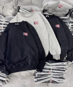 Áo Nỉ Nam Nữ Không Nón  In Lá Cờ Mỹ - Htm Fashion