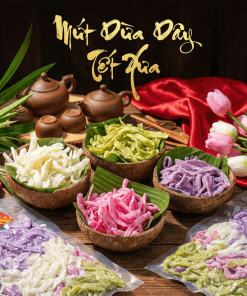 Mứt Dừa Dây Mix 4 Màu Nhà Làm, Hương Vị Tết Quê 500G - Winnie House