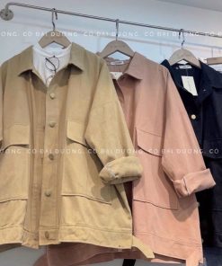 Áo Khoác Nữ Da Lộn Có 2 Lớp Chất Vải Dày Dặn Mềm Mịn Phối Dáng Form Rộng Siêu Đẹp Hàng Hot Trend-Htm Fashion