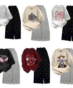 Tổng Hợp Các Set Bộ Quần Ống Rộng Họa Tiết Chờ Neo+ Mix Áo Phông Form Rộng Tay Lỡ