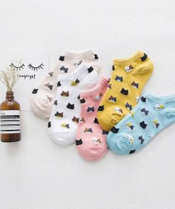 Set 5 Đôi Tất Vớ Nữ Hoạ Tiết Mèo Dễ Thương Mã 31 Dành Cho Nữ