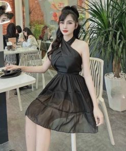 Váy Xòe Cổ Chéo Voan 2 Lớp Sang Chảnh V526 - Haka Mây