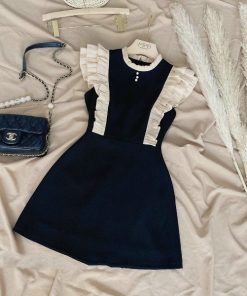 Váy Xòe Ngắn Viền Bèo Cổ Tròn Thanh Lịch V341 - Cloudy Dress