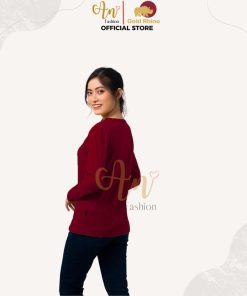 Áo Thun Nữ Tay Dài Cổ Tròn Màu Đô Jp Đông Ấm Hè Mát Chất Liệu 100% Cotton Cao Cấp - Gold Rhino