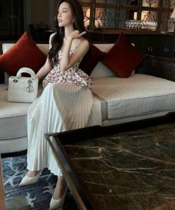 Set Chân Váy Dập Ly Kèm Áo Voan 2 Dây (Có Lót, Có Mút) V996H - Aine