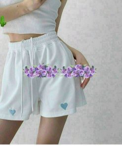 Quần Short Nữ Dây Rút Thêu Trái Tim - Ausa House