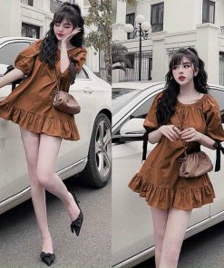 Váy Xòe Cổ Tròn Tay Ngắn Dễ Thương V120 -  Cloudy Dress