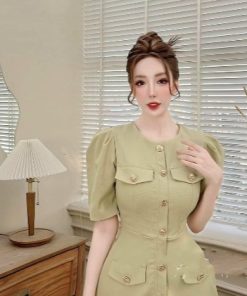 Váy Cổ Tròn Tay Ngắn Dáng Chữ A Chất Umi V118 - Cloudy Dress