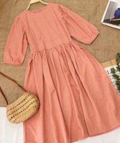 Váy Babydol Hồng Ruốc Tay Lở Bồng Dáng Dài Nữ Tính  V91 - Cloudy Dress